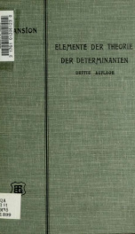 Elemente der Theorie der Determinanten mit vielen Uebungsaufgaben_cover