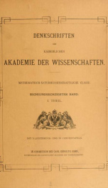 Denkschriften der Kaiserlichen Akademie der Wissenschaften, Mathematisch-Naturwissenschaftliche Classe 66:T.1_cover