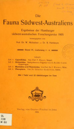 Die Fauna südwest-Australiens. Ergebnisse der Hamburger südwest-australischen Forschungsreise 1905 Bd.4,Lfr.1-4_cover