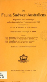 Die Fauna südwest-Australiens. Ergebnisse der Hamburger südwest-australischen Forschungsreise 1905 Bd.3,Lfr.1-5_cover