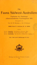 Die Fauna südwest-Australiens. Ergebnisse der Hamburger südwest-australischen Forschungsreise 1905 Bd. 4,Lfr.10-12_cover