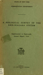 A biological survey of the Erie-Niagara system. Supplemental to Eighteenth annual report, 1928_cover