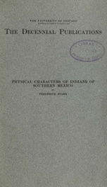 Physical characters of Indians of Southern Mexico_cover