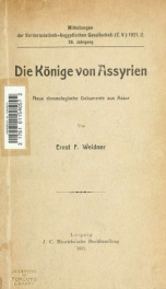 Die Könige von Assyrien, neue chronologische Dokumente aus Assur_cover