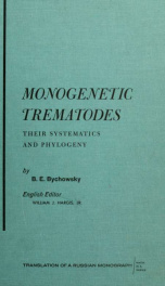 Monogenetic trematodes : their systematics and phylogeny_cover