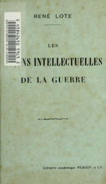 Les leçons intellectuelles de la guerre_cover