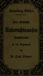 Das öffentliche Unterrichtswesen Deutschlands in der Gegenwart_cover