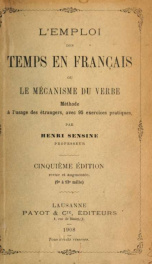 L'emploi des temps en français; ou, Le mécanisme du verbe_cover