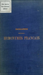 Vocabulaire des homonymes simples de la langue française_cover