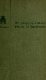 Das pädagogisch-didaktische Seminar für Neuphilologen; eine Einführung in die neu-sprachliche Unterrichtspraxis_cover