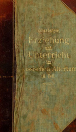 Erziehung und Unterricht in klassischen Alterthum 3_cover