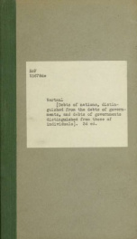 [Debts of nations, distinguished from the debts of governments, and debts of governments distinguished from those of individuals] Extract from a manuscript on the finances of England. Which is to be published in French and English. Translated from the thi_cover