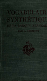 Vocabulaire synthétique de la langue française_cover