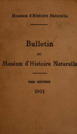 Bulletin du Musum national d'histoire naturelle tome. 7_cover