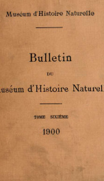 Bulletin du Musum national d'histoire naturelle tome. 6_cover