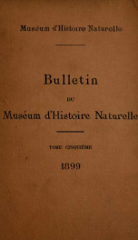 Bulletin du Musum national d'histoire naturelle tome. 5_cover