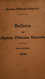 Bulletin du Musum national d'histoire naturelle tome. 4_cover