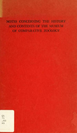 Notes concerning the history and contents of the Museum of Comparative Zoölogy_cover