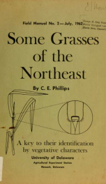 Some grasses of the Northeast : a key to their identification by vegetative characters_cover