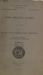 Hopi proper names Vol. 6, No. 3_cover