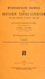 Wissenschaftliche Ergebnisse der Deutschen Tiefsee-Expedition auf dem Dampfer "Valdivia" 1898-1899 16, L. 1_cover