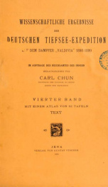 Wissenschaftliche Ergebnisse der Deutschen Tiefsee-Expedition auf dem Dampfer "Valdivia" 1898-1899 4, Text_cover