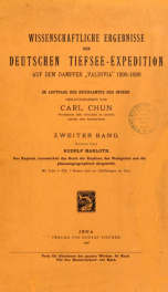 Wissenschaftliche Ergebnisse der Deutschen Tiefsee-Expedition auf dem Dampfer "Valdivia" 1898-1899 2,pt.3_cover