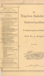 Ergebnisse der in dem Atlantischen Ocean von Mitte Juli bis Anfang November 1889 ausgeführten Plankton-Expedition der Humboldt-Stiftung. Auf Frund von gemeinschaftlichen Untersuchungen einer Reihe von Fach-Forschern Bd.3.L.h.9_cover