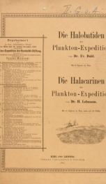 Ergebnisse der in dem Atlantischen Ocean von Mitte Juli bis Anfang November 1889 ausgeführten Plankton-Expedition der Humboldt-Stiftung. Auf Frund von gemeinschaftlichen Untersuchungen einer Reihe von Fach-Forschern Bd.2.G.a.A_cover