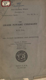 The Oraibi Powamu ceremony Fieldiana, Anthropology, v. 3, no.2_cover