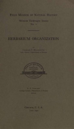 Herbarium organization Fieldiana. Technique ; no. 1_cover