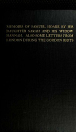 Memoirs of Samuel Hoare by his daughter Sarah and his widow Hannah_cover