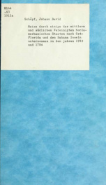 Reise durch einige der mittlern und sdlichen Vereinigten Nordamerikanischen Staaten, nach Ost-Florida und den Bahama Inseln unternommen in den jahren 1783 und 1784_cover