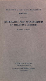 Systematics and zoogeography of Philippine amphibia Fieldiana Zoology v.33, no.4_cover