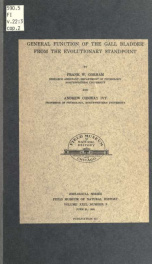 General function of the gall bladder from the evolutionary standpoint Fieldiana Zoology v.22, no.3_cover