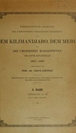 Wissenschaftliche ergebnisse der Schwedischen zoologischen expedition nach dem Kilimandjaro, dem Meru und den umgebenden Massaisteppen Deutsch-Ostafrikas 1905-1906, unter leitung von prof. dr. Yngve Sjöstedt Bnd.03_cover