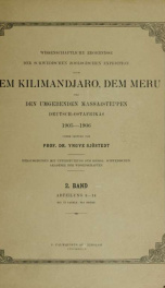 Wissenschaftliche ergebnisse der Schwedischen zoologischen expedition nach dem Kilimandjaro, dem Meru und den umgebenden Massaisteppen Deutsch-Ostafrikas 1905-1906, unter leitung von prof. dr. Yngve Sjöstedt Bnd.02_cover