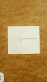 Bulletin bibliographique_cover