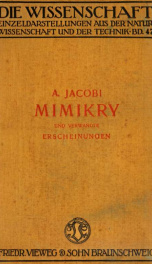 Mimikry und verwandte erscheinungen_cover