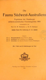 Die Fauna südwest-Australiens. Ergebnisse der Hamburger südwest-australischen Forschungsreise 1905 Bd.3,Lfr.11-13_cover