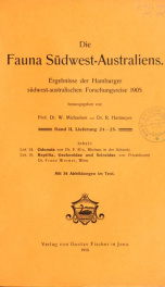 Die Fauna südwest-Australiens. Ergebnisse der Hamburger südwest-australischen Forschungsreise 1905 Bd.2,Lfr.24-25_cover