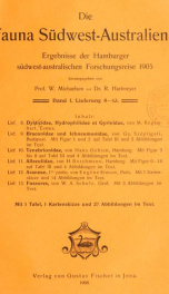 Die Fauna südwest-Australiens. Ergebnisse der Hamburger südwest-australischen Forschungsreise 1905 Bd.1,Lfr.8-13_cover