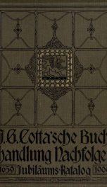 Jubiläums-Katalog der J.G. Cotta'sche Buchhandlung Nachfolger, 1659-1909_cover