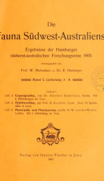 Die Fauna südwest-Australiens. Ergebnisse der Hamburger südwest-australischen Forschungsreise 1905 Bd. 1,Lfr.3-5_cover