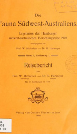 Die Fauna südwest-Australiens. Ergebnisse der Hamburger südwest-australischen Forschungsreise 1905 Bd. 1,Lfr.1_cover