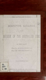 Descriptive catalogue of the Medusæ of the Australian seas. In two parts: Part I. Scyphomedusæ. Part II. Hydromedusæ_cover