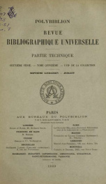 Polybiblion; revue bibliographique universelle v.57 n.07_cover