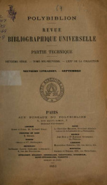 Polybiblion; revue bibliographique universelle v.69 n.09_cover