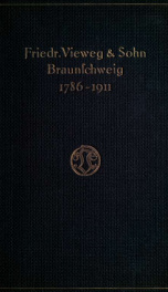 Verlagskatalog von Friedr. Vieweg & Sohn in Braunschweig, 1786-1911, herausgegeben aus Anlass des Hundertfünfundzwanzigjährigen bestehens der Firma, Gegründet April 1786_cover