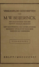 Verzamelde geschriften van M. W. Beijerinck ter gelegenheid van zijn 70sten verjaardag, met medewerking der Nederlandsche regeering uitgegeven door zijne vrienden en vereerders 4_cover